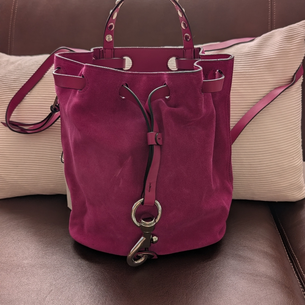 Suede Bucket Bag Backpack